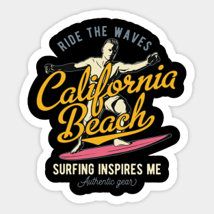 Ride the Waves California summer adventure Sticker